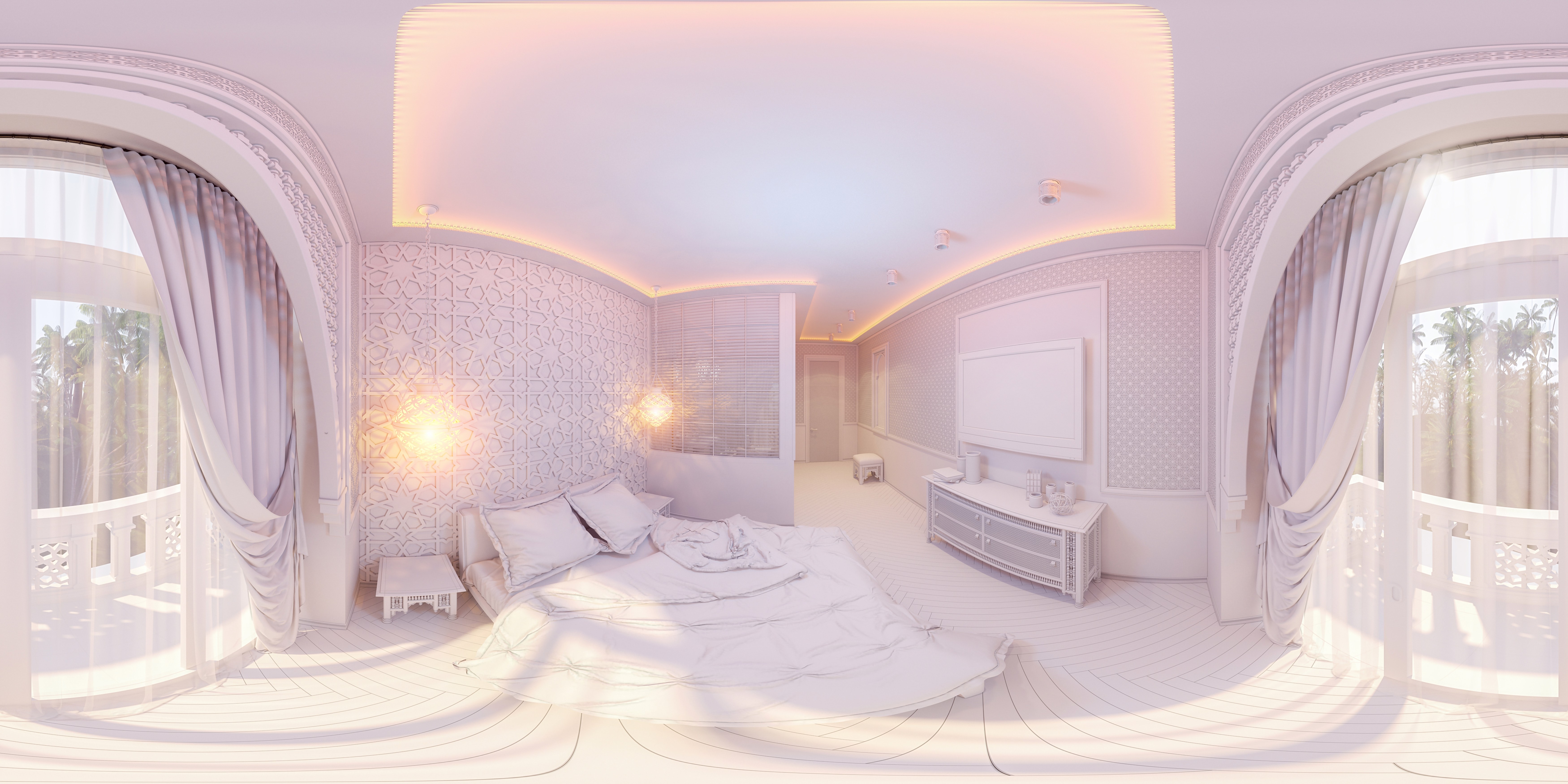 The luxury cream white bedroom false ceiling