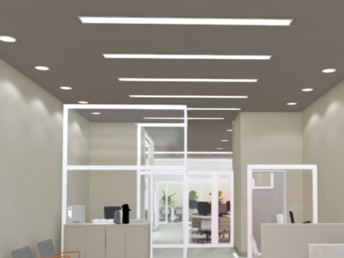 Complete office with modern false ceiling
